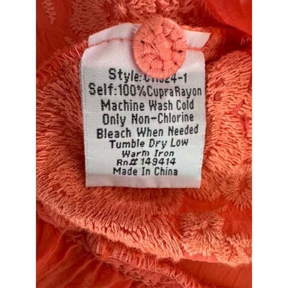 "Johhny Was" Serene Ryder Blouse, Passion Fruit ,SZ S ,Embroidered, Whimsy, Boho - Picture 11 of 13